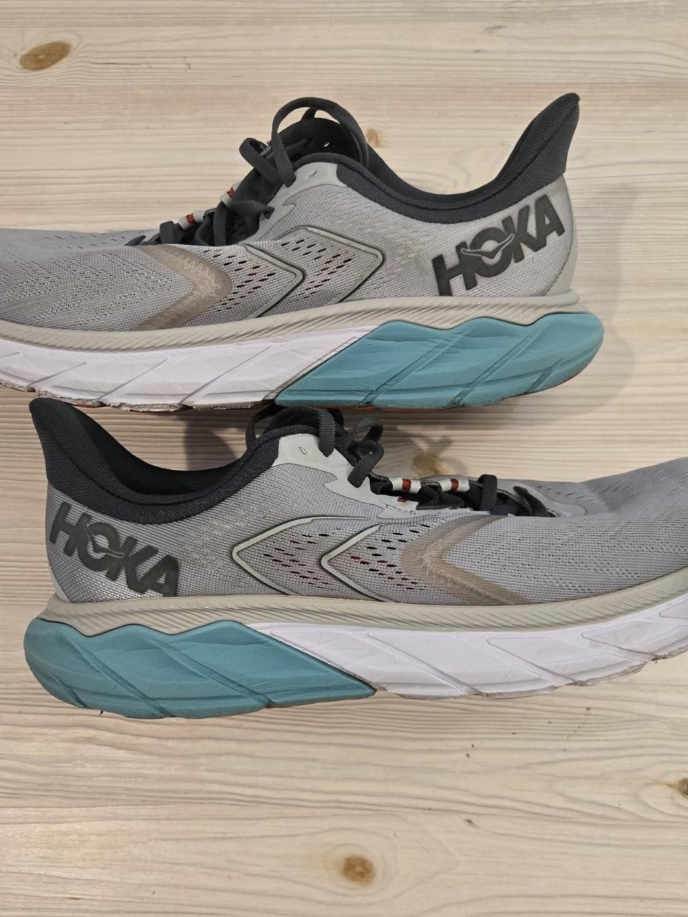 Hoka Men's Gray/Teal Running Shoes
